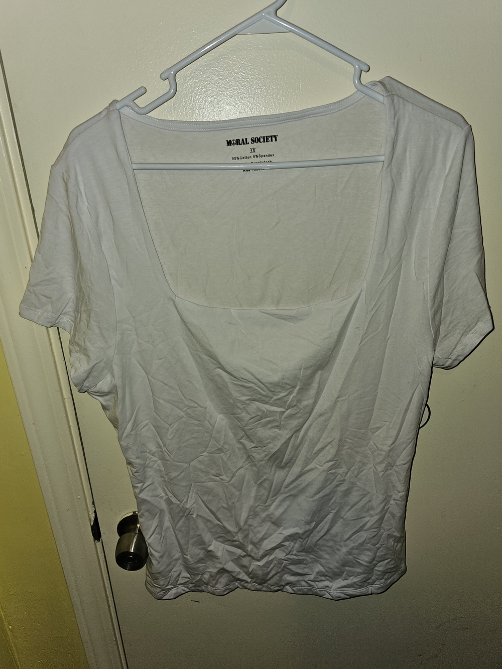 Society Women's White Scoop Neck Short Sleeve Tee